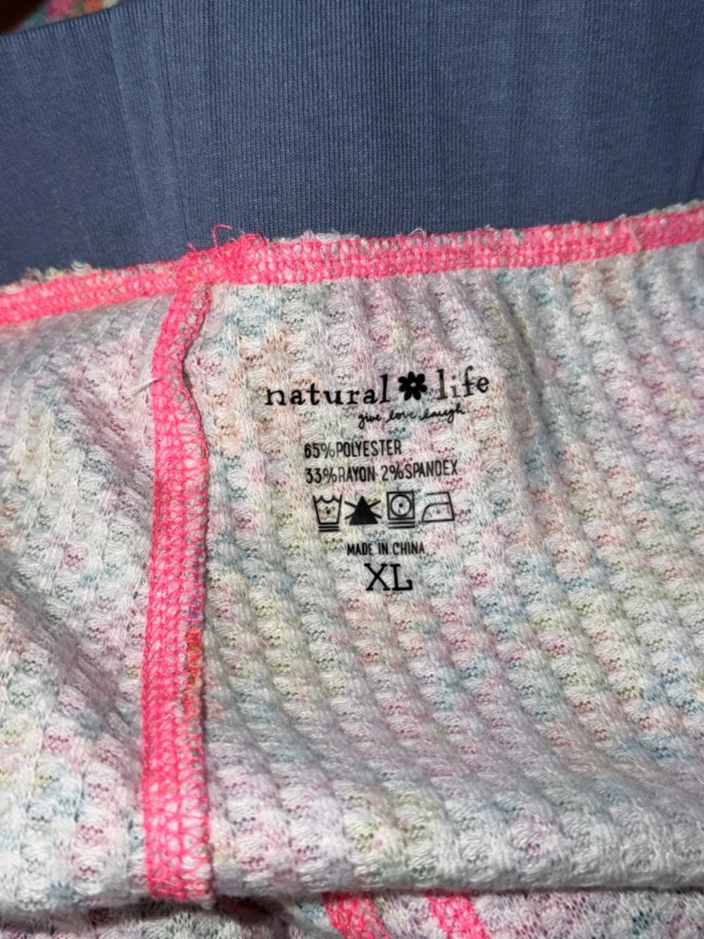 Natural Life Size Extra Large Floral Print Waffle Shorts Pajama Bottoms Comfy XL - Picture 7 of 16